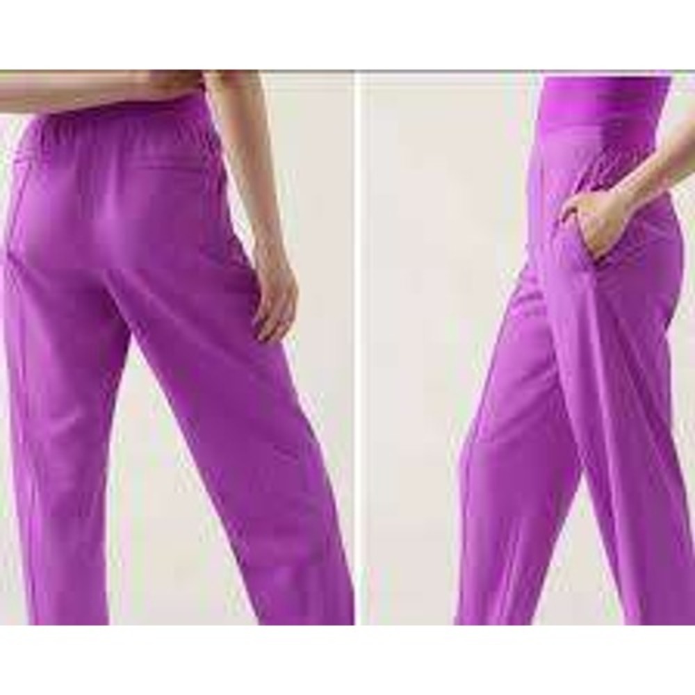 Athleta Vienna Slim Pant Purple Active Travel Trousers 882642-01 Womens 20
